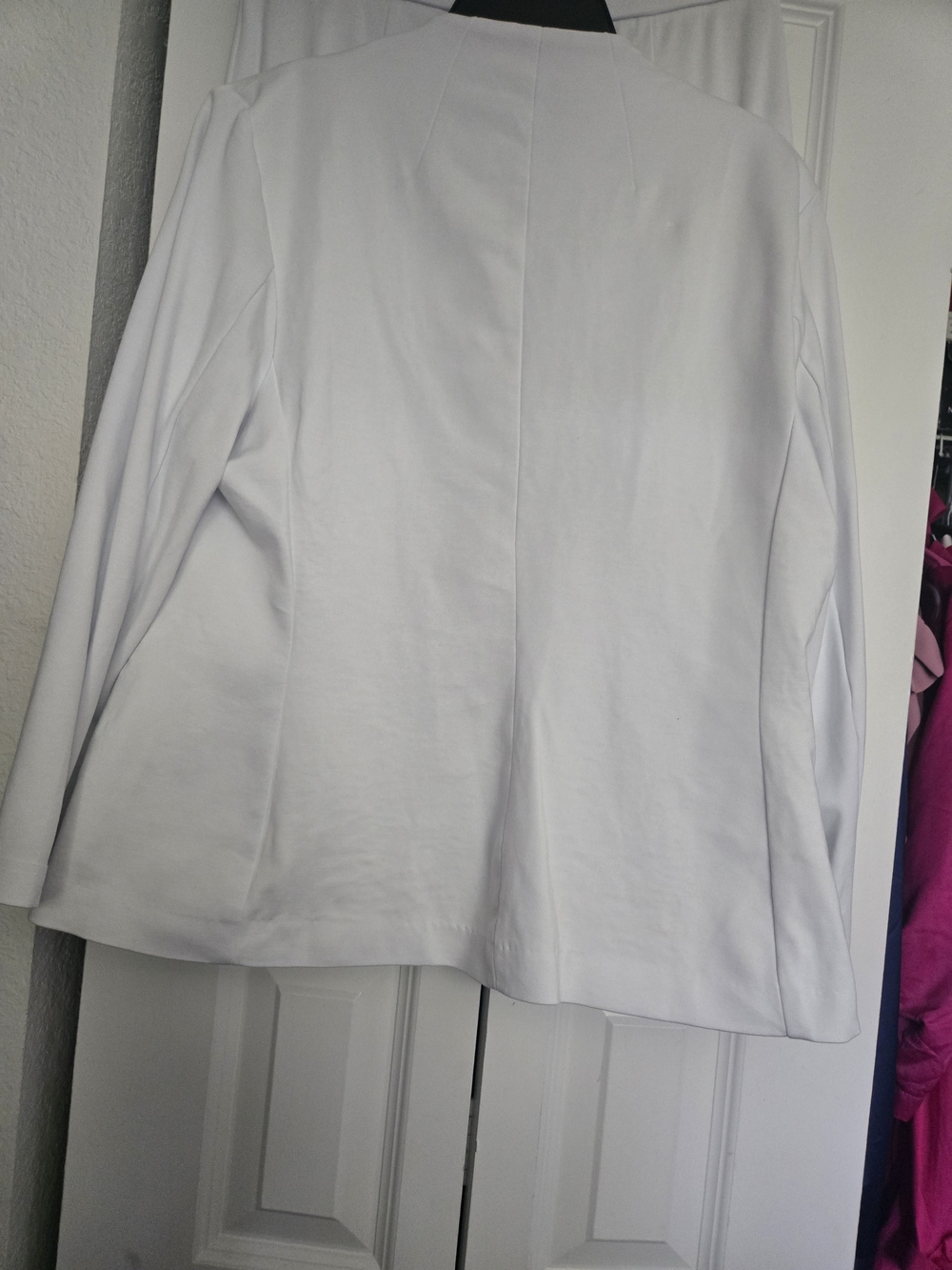 Women's White Two-Button Ponte Jacket - Picture 10 of 10